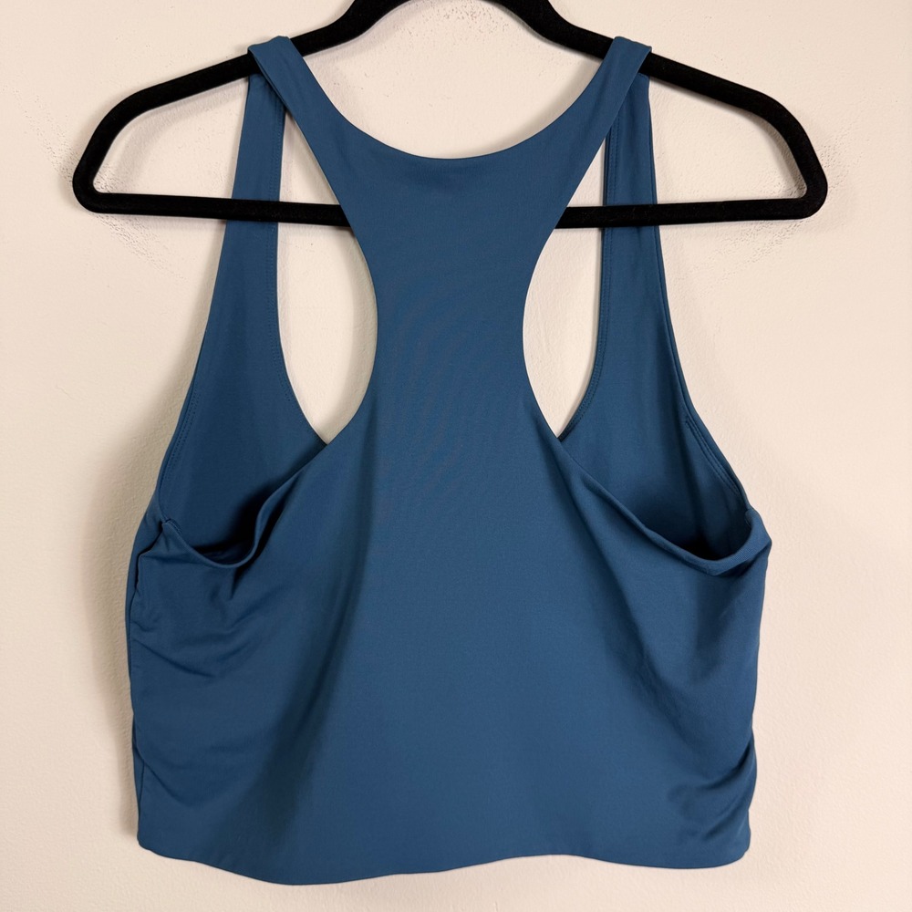 Babaton Aritzia Womens XL Teal Racerback Cropped Tank Top Scoop Neck Stretch - Picture 2 of 3